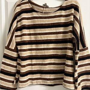 Striped Brown and Cream Sweater